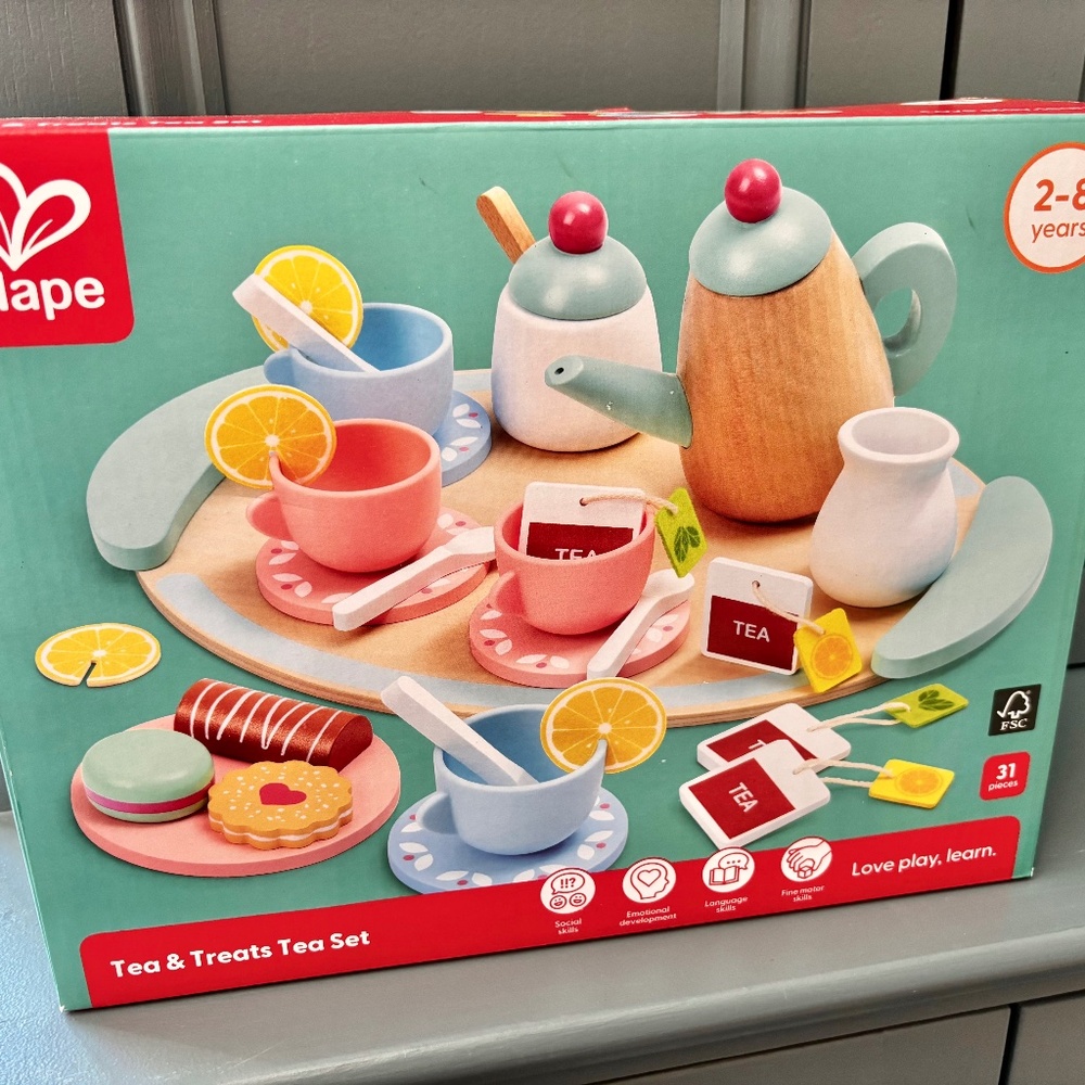 Hape New in Box! Wooden Tea Party Set Toy